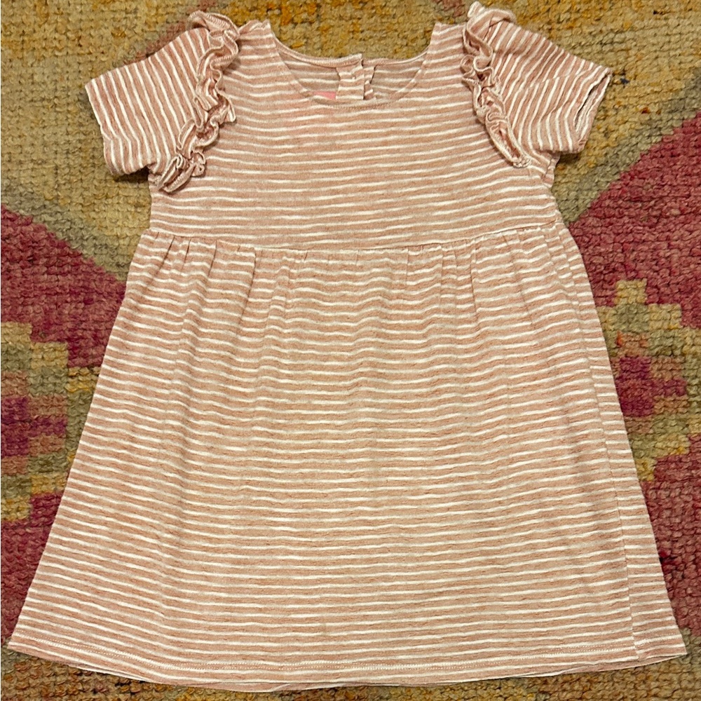 Bibsy Pink/white striped dress